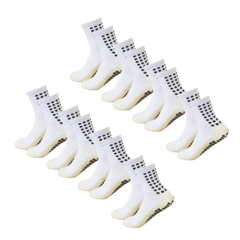 8 pairs of men's and women's football socks Anti-slip footbeds Football Basketball Sports Grip Socks