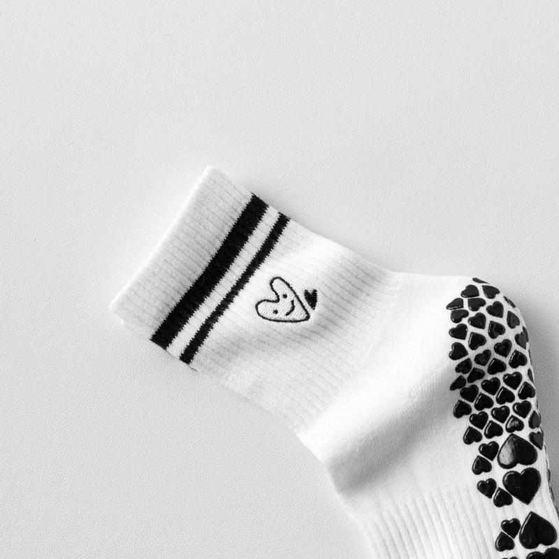 cute heart grip socks｜non-slip socks | original design | yoga, pilates, lagree, barre socks | Crew Socks pilates socks socks grippy socks cute socks crew socks