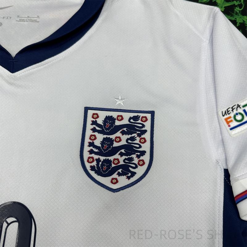 Nike Euro 2024 Team England Home White Jersey No. 10 Bellingham Short Sleeve Soccer Jerseys