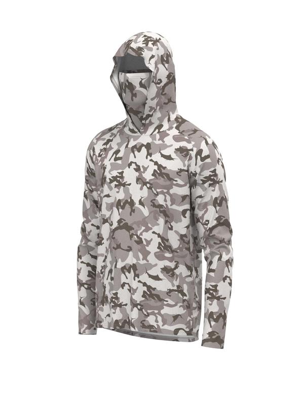 Men's Regular Fit Camo Print Hooded Sports Outerwear with Mask, Long Sleeve Sun Protection Fishing Outerwear,  Men's Fall Clothing,  Casual Sporty Breathable Fishing Clothing for Outdoor Activities