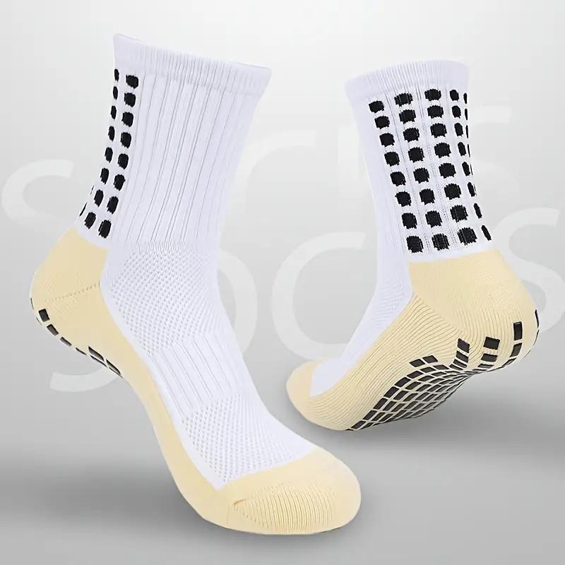 Men's  Socks 6 Pairs Mens Soccer Socks Grip Non-Slip Football Baseball Soccer Socks for Women Men's  Anti Slip Grip Pads Sports Athletic Socks