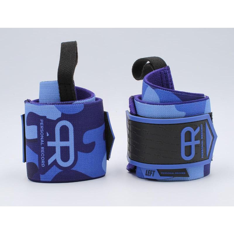 Personal Record Heavy Duty Premium Wrist Wraps - PR901 - Blue Camo