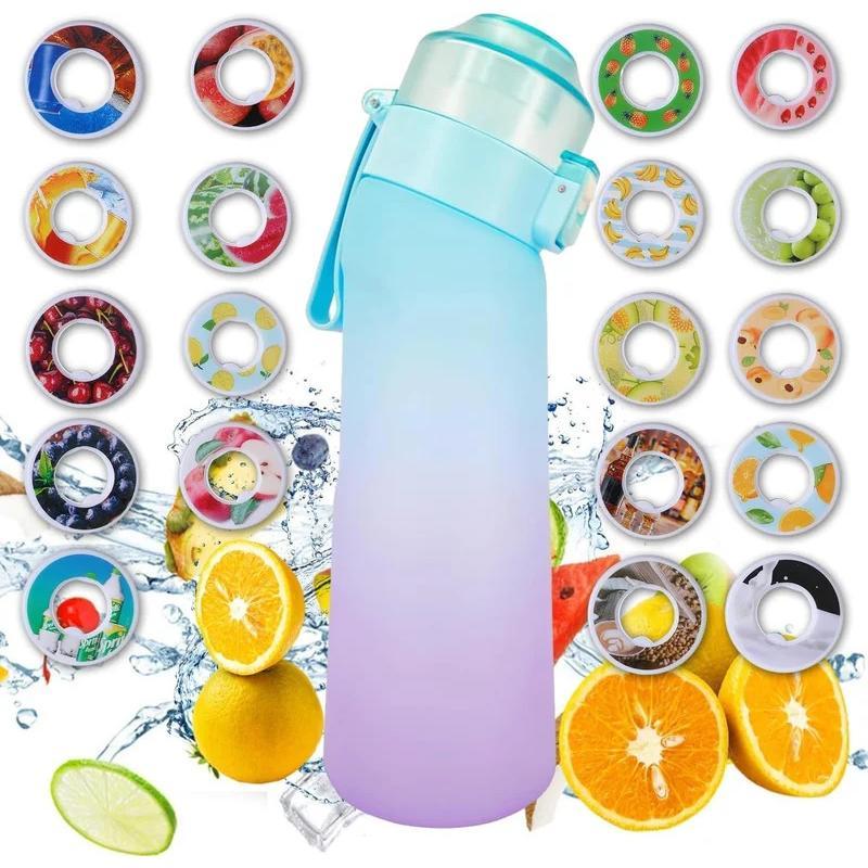 650ml Air Water Bottle with 7 Flavour Pods BPA Free,0 Sugar 0 Calorie Sports Water Bottles Drinking Cup for Fitness, Outdoor