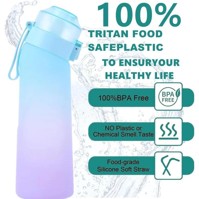 650ml Air Water Bottle with 7 Flavour Pods BPA Free,0 Sugar 0 Calorie Sports Water Bottles Drinking Cup for Fitness, Outdoor