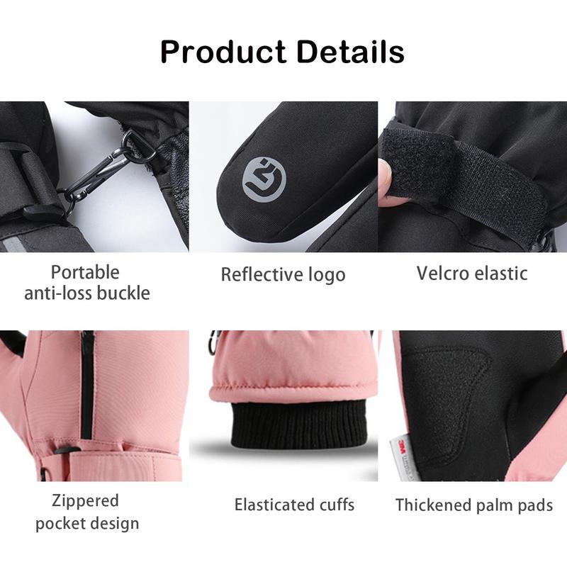 Winter Outdoor Sports Warm Gloves, 2 Counts Thickened Non-slip & Waterproof Touchscreen Gloves, Wrist Lengthened Wear-resistant Gloves for Fishing & Cycling