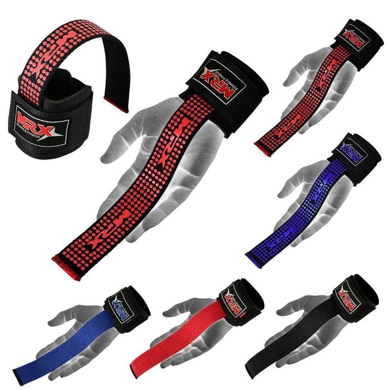 MRX Weight Lifting Bar Straps With Wrist Wraps Heavy Duty Bodybuilding Workout Gym Strap red universal sports wristbands