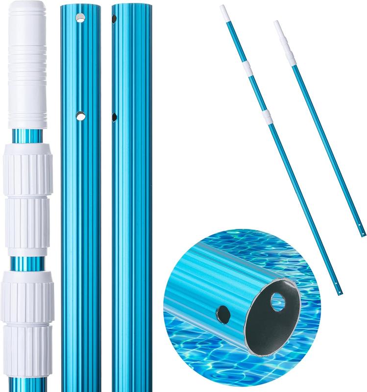 Telescopic Pool Pole, 12 Feet, Adjustable 3-Piece Expandable DesignThis versatile telescopic pole is perfect for pool cleaning, including use with pool brushes and other cleaning tools.