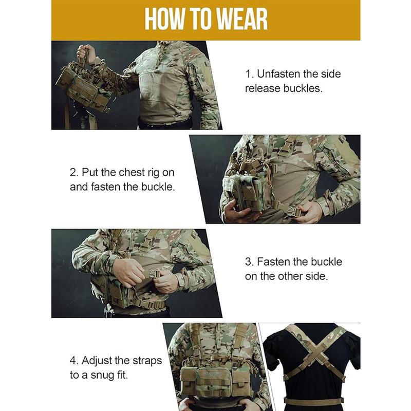 ONETIGRIS Chest Rig, MOLLE Chest Rigs Chest Rig Dangler Pouch Utility Admin Pouch IFAK Organizer