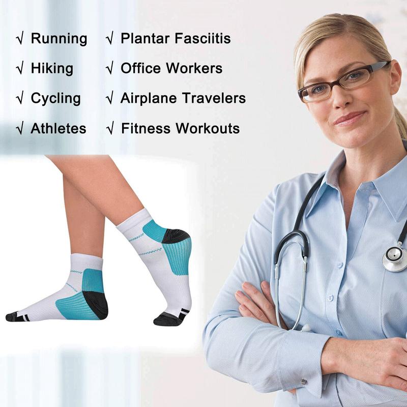 5 Pair Compression Socks, Non-slip Breathable Athletic Football Socks, Summer Compression Socks