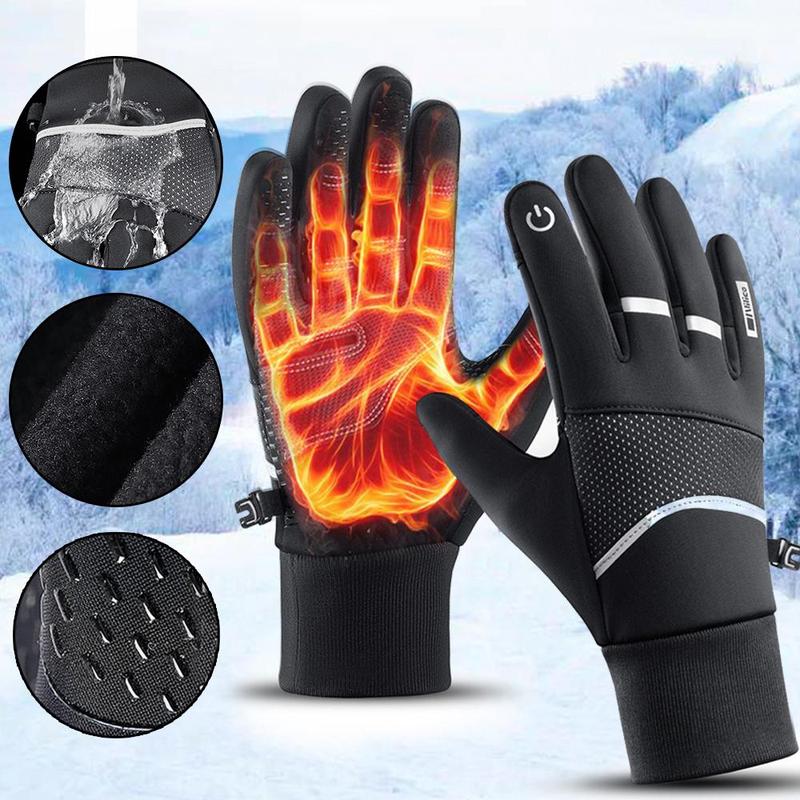 Windproof Winter Gloves, Touch Screen Gloves, Thermal Warm Gloves for Men and Women, Sports Gloves for Outdoor Cycling, Running, Hiking