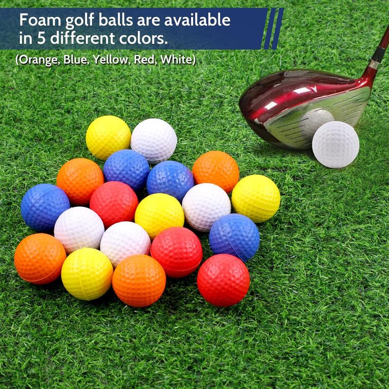 20 count Foam Golf Balls, 41mm Practice Golf Balls, Realistic Feel and Long Lasting Limited Fligh Practice Golf Balls for Backyard, Soft Golf Balls for Indoor or Outdoor