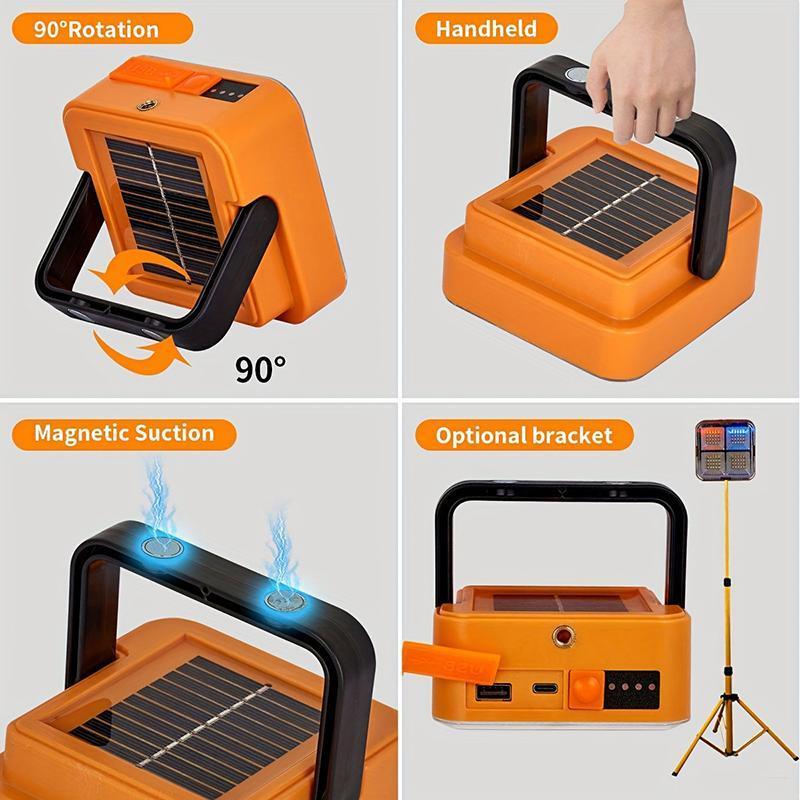 Solar Rechargeable Multifunctional Searchlight, Outdoor Portable LED Light Handle, Portable Emergency Light, Suitable for Camping, Tourism