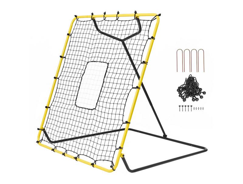 VEVOR Baseball & Softball Rebounder Net 4x4.5 Ft, Adjustable Pitch Back