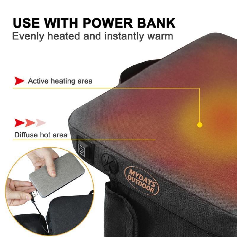 Camping Heating Seat Cushion, Outdoor Camping USB Heating Seat Cushion, Autumn & Winter Anti-freeze Heating Pad for Camping, Hiking, Outdoor, Christmas Gift