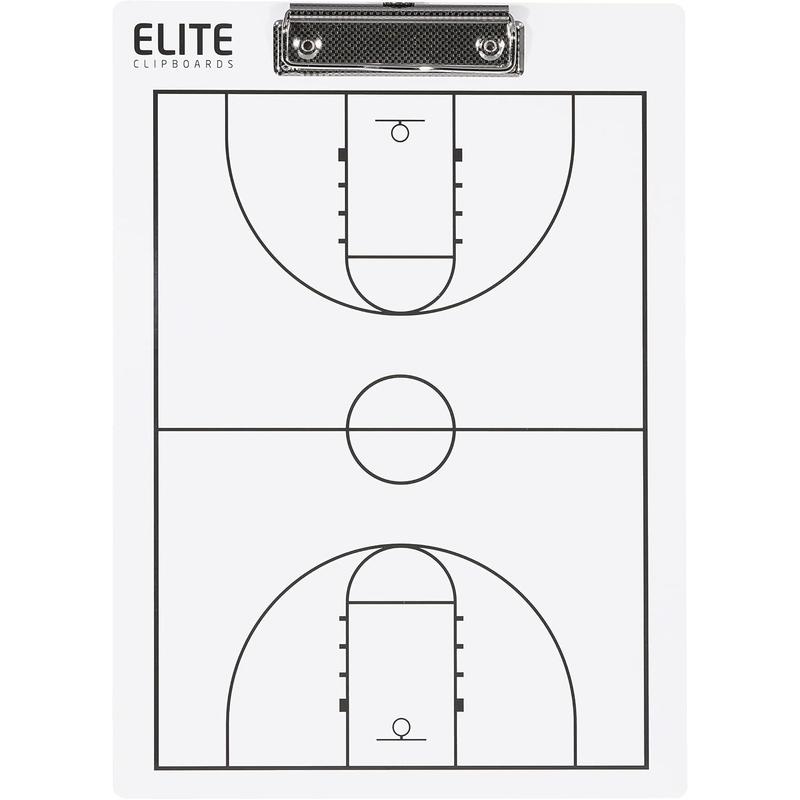 Basketball White Dry Erase Coaches Clipboard | Double-Side Basketball Coaching Whiteboard with Marker