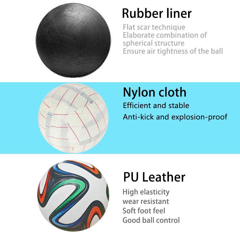 Size 5 Soccer Ball, Seamless Wear-resistant High Elasticity Football, Professional Football Training Ball for Adults & Teens