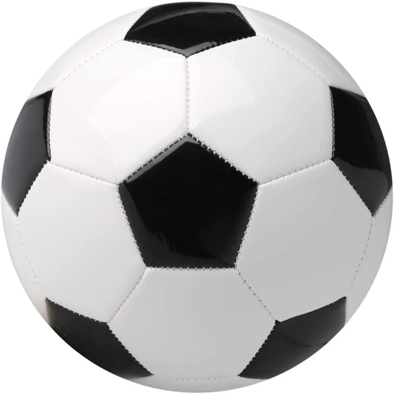 Soccer Ball Size 2,3,4,5 with Pump Needle Classic White Black Thicker PU Tight Weaved Suitable for Youth Boy League Game Trainning Practice or Gift