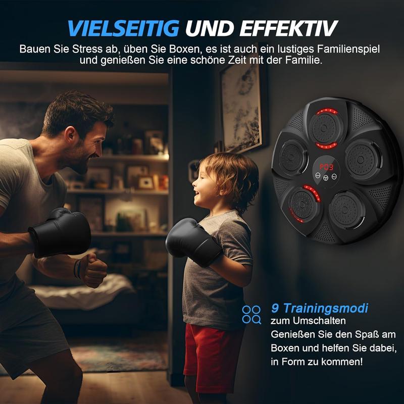 Music Boxing Machine, Wall Mounted Music with Boxing Gloves, Rechargeable Boxing Training Equipment, Smart Bluetooth Machine for Home, Indoor and Gym