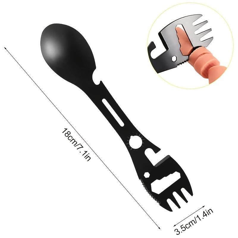 10 in 1 Multifunctional Spork, Stainless Steel Portable Utensil Spoon, Can Opener for Outdoor Camping, Hiking, Picnic, Backpacking & Traveling, Christmas Gift