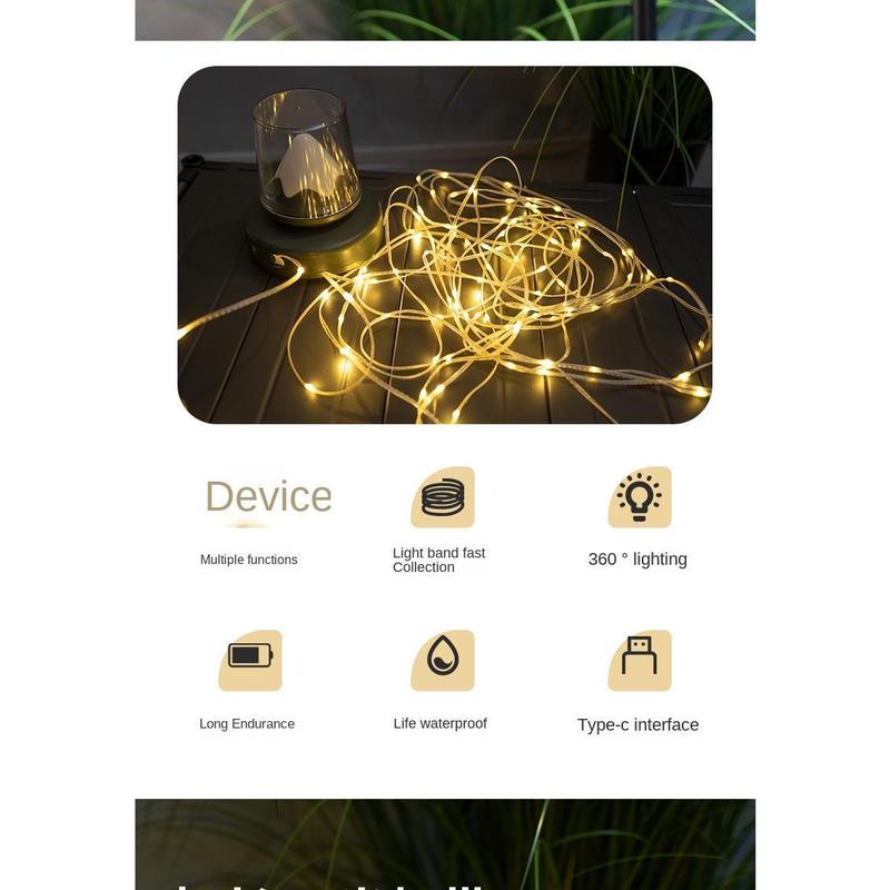 camping string lights Retractable LED Rechargeable Lighting: Vintage, Multifunctional, Portable Outdoor Camping Lantern with Ambient Light outdoor camp