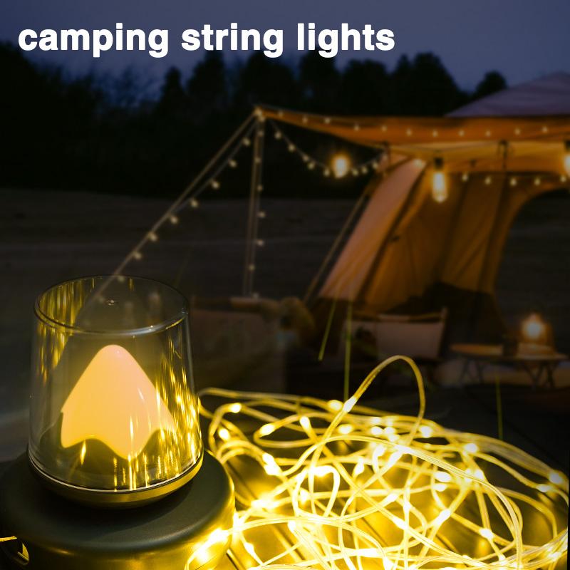 camping string lights Retractable LED Rechargeable Lighting: Vintage, Multifunctional, Portable Outdoor Camping Lantern with Ambient Light outdoor camp