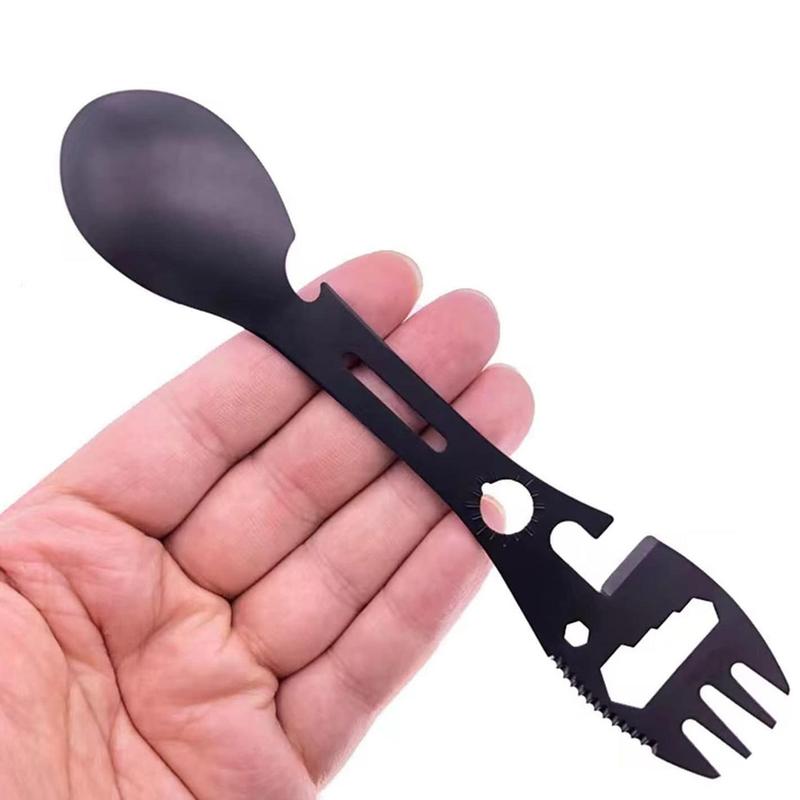 10 in 1 Multifunctional Spork, Stainless Steel Portable Utensil Spoon, Can Opener for Outdoor Camping, Hiking, Picnic, Backpacking & Traveling, Christmas Gift