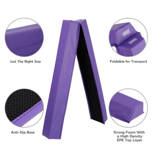 Answer E 6FT Folding Balance Beam Non Slip Rubber Base Gymnastics Beam Practice Training