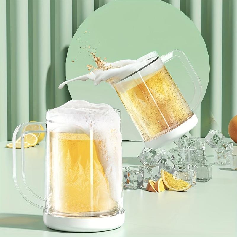 2 in 1 Beer Glass with Built-in Ice Cube Maker, 1 Count Multifunctional Beer Cup, Outdoor Tableware for Camping & Hiking