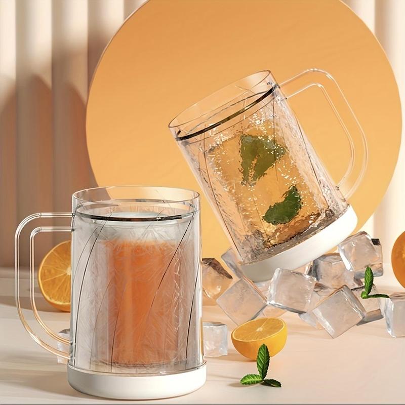 2 in 1 Beer Glass with Built-in Ice Cube Maker, 1 Count Multifunctional Beer Cup, Outdoor Tableware for Camping & Hiking