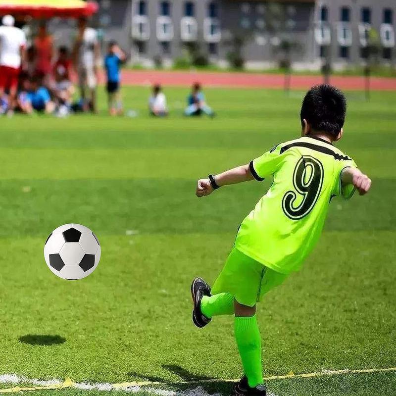 Soccer Ball Size 2,3,4,5 with Pump Needle Classic White Black Thicker PU Tight Weaved Suitable for Youth Boy League Game Trainning Practice or Gift