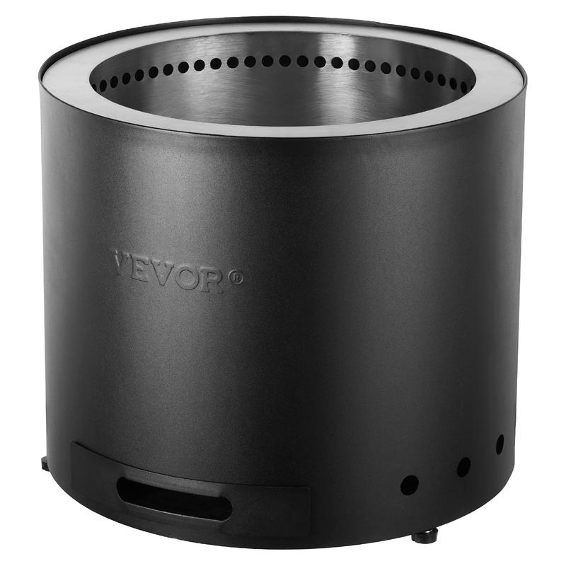 VEVOR Smokeless Fire Pit Stove Bonfire, H: 12.6 in x Dia: 15 in ,Wood Burning Fireplaces with Removable Ash Pan, SUS430 Stainless Steel inner Portable Outdoor Firepit, Ideal for Outdoor Patio Camping