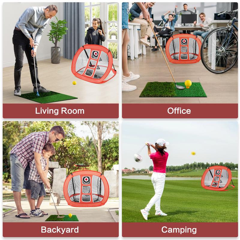 Golf Chipping Net, Portable Golf Net, Golf Practice Net Target with Mat and Balls, Golf Stuff Training Accessories for Backyard, Outdoor & Indoor Golf Games for Chipping Accuracy & Swing Practice