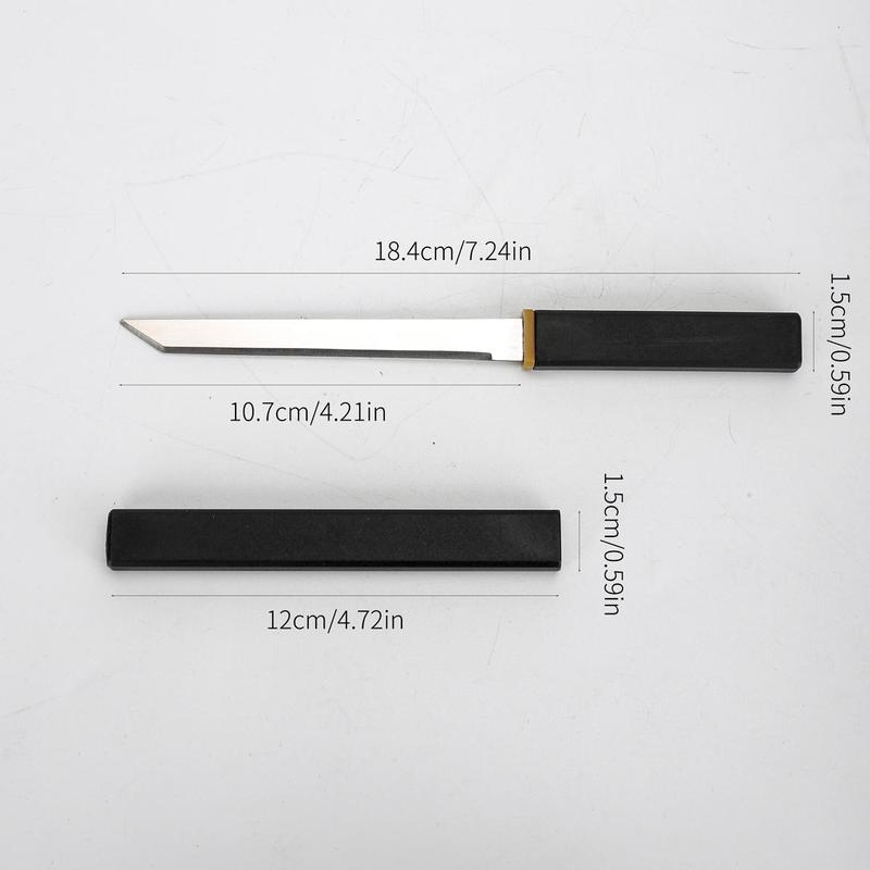 Stainless Steel Fruit Knife with Cover, 1 Count Portable Knife for Outdoor Camping & Barbecue, Multifunctional Knife for Home Kitchen