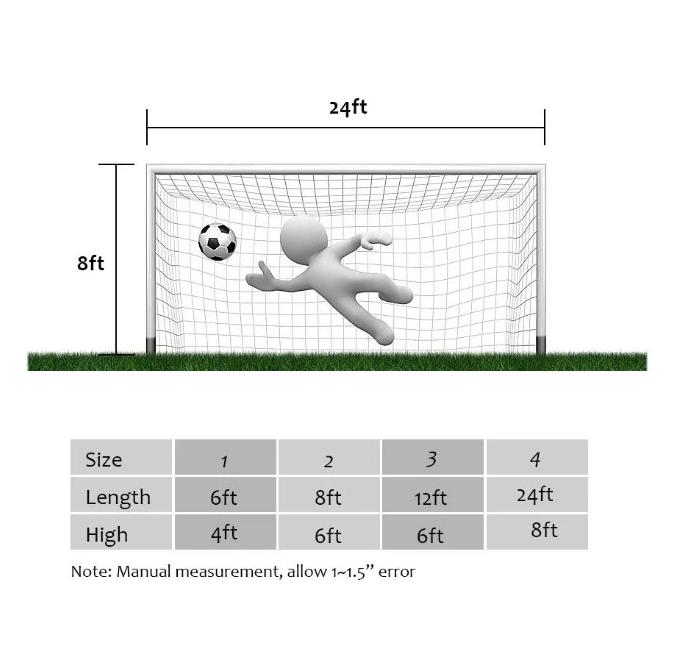 ESTINK Soccer Goal Post, Full Size Football Soccer Net Sports Replacement Soccer Goal Post Net for Sports Match Training