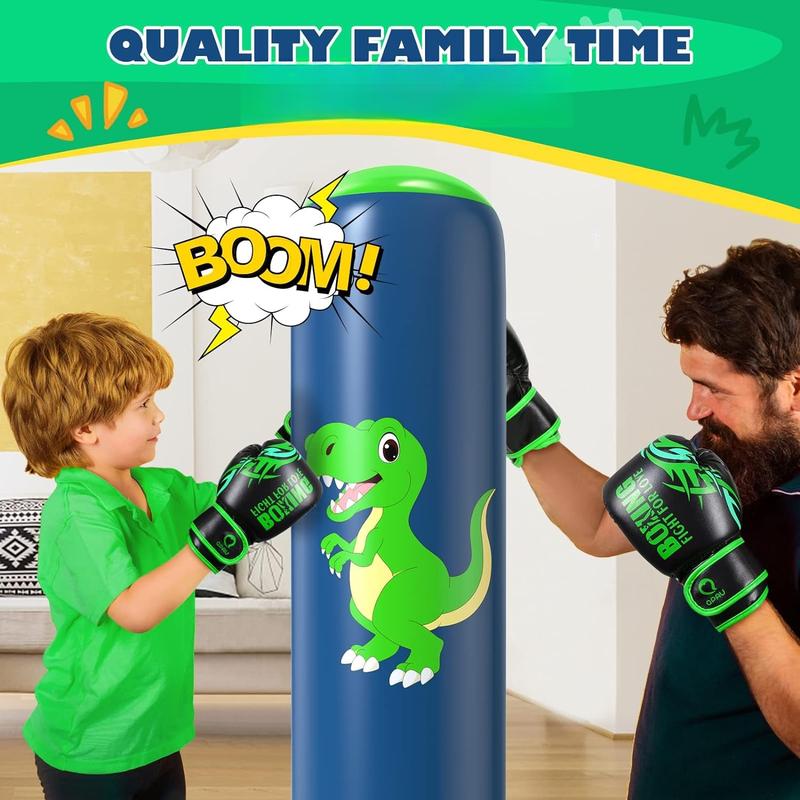 Inflatable Punching Bag, 48 Inch  Inflatable Boxing Bag for 3-6 ,Dinosaur  & Gifts for Boys and Girls,  Boxing Set for Practicing Karate, Taekwondo