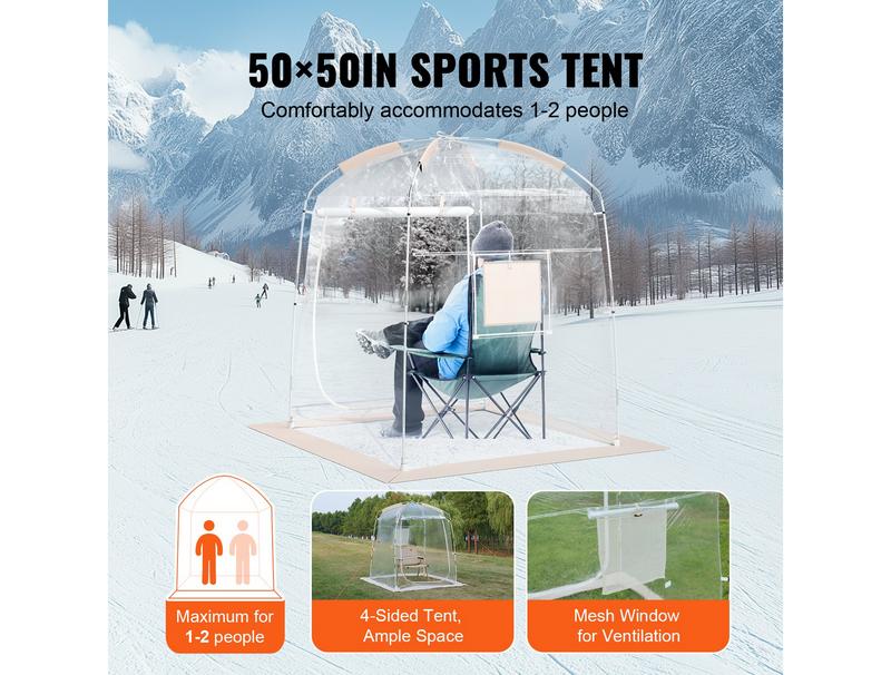 VEVOR Sports Tent Instant Tent Shelter Weather Proof 1 Person Clear Bubble Tent