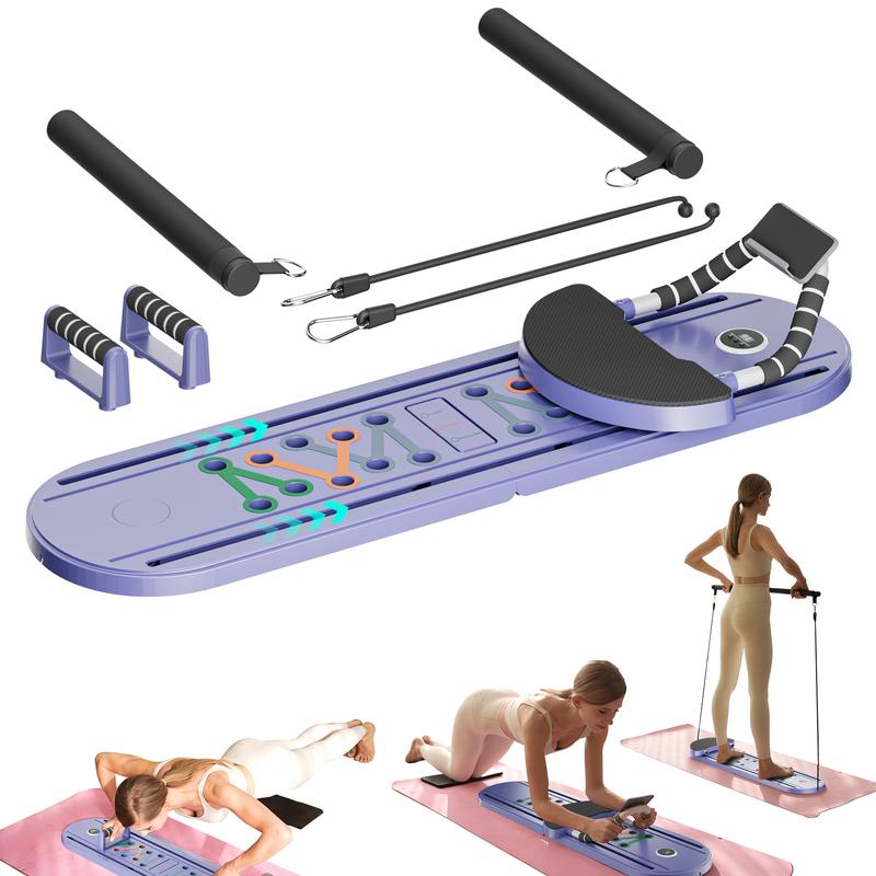 RELAXJOYHN Pilates Board,Foldable Pilates Reformer Board for Home,Multifunctional Abdominal Board Pilates Sliding Board pull  boards Multi-Functional Pilates Ab Exercise Board