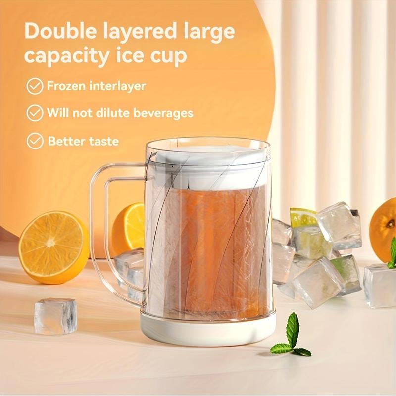 2 in 1 Beer Glass with Built-in Ice Cube Maker, 1 Count Multifunctional Beer Cup, Outdoor Tableware for Camping & Hiking