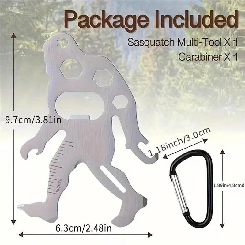 Stainless Steel Multifunctional Tool Card, Outdoor Backpack Hanging Tool Card, Keychain Tool Card, Multitool Card for Outdoor Camping Hiking