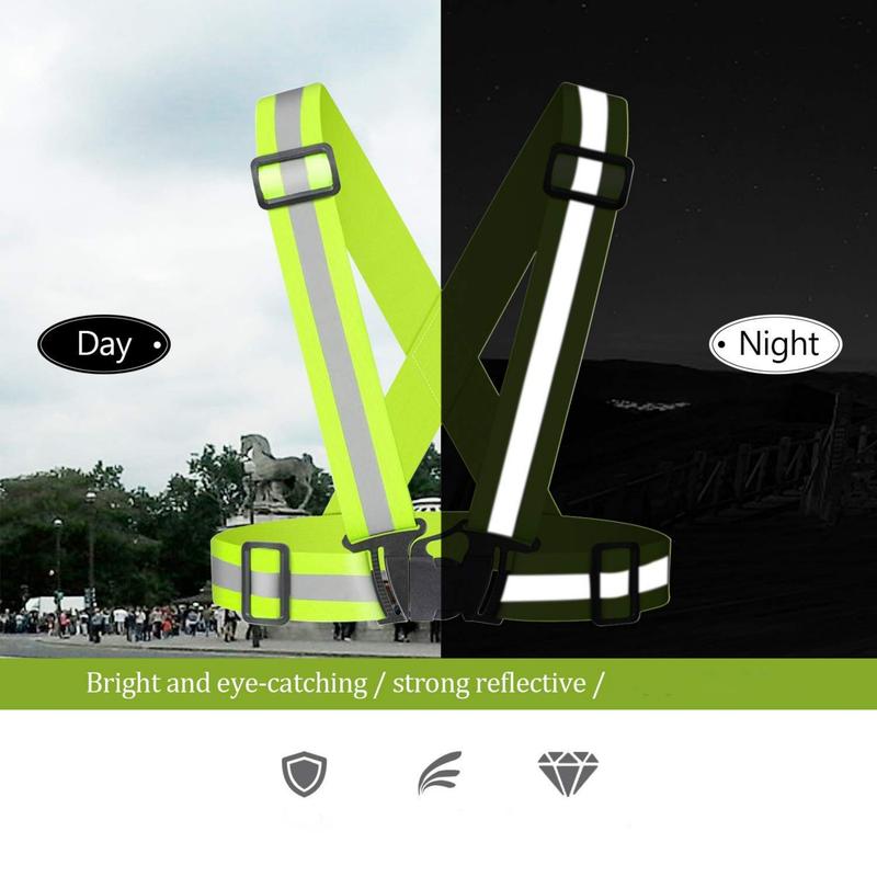 Reflective Vest Running Gear 2Pack, High Visibility Adjustable Safety Ves for Night Cycling,Hiking, Jogging,Dog Walking