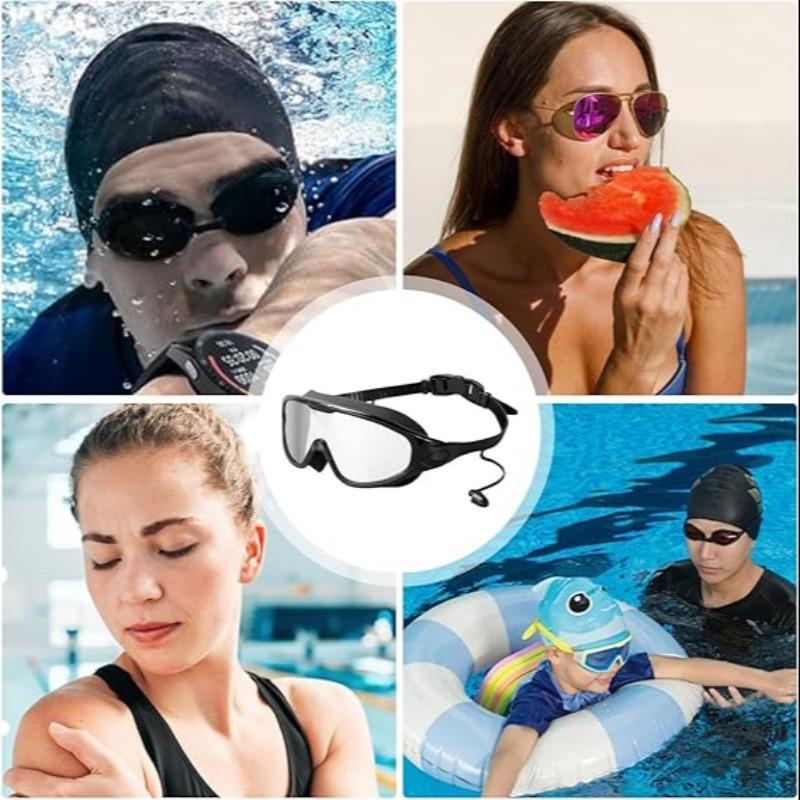 Swimming Goggles, 2 Counts Anti-fog Anti-uv Swimming Goggles, Wide Field View Water Sports Equipment for Adults & Teenagers Swimming Gear