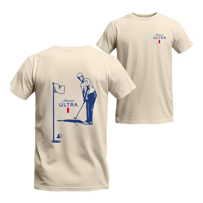 Michelob Ultra Golfing T-Shirt 2 Side T-Shirt For Menswear Top