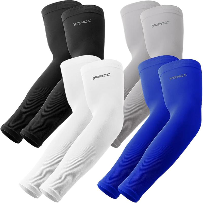 4 Pairs Arm Sleeves Cooling UV Sun Protection Sports Sleeves for Men Women, Golf Basketball Arm Sleeves