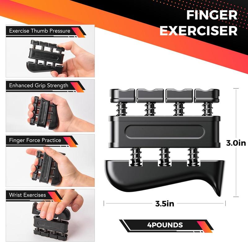 5 PCS Grip Strengthener Workout Kit, Forearm Grip Adjustable Resistance Hand Gripper, Finger Exerciser, Grip Ring & Stress Relief Grip Ball, Home Gym