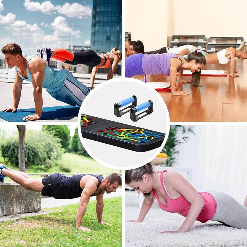 Push Up Board for Home Gym Workout Equipment Multifunction Pushup Board Fitness Pilates Bar Kit Push Up Board Color Coded Combo Positions for Exercise