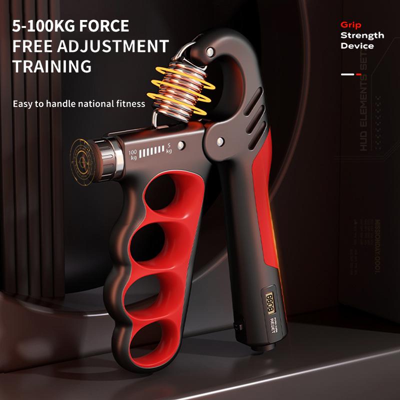 Grip Strength Trainer, Hand Grip Strengthener with Adjustable Resistance 11-220Lbs(5-100KG), Automatic Counter, Ergonomic Design, Forearm Strengthener for Musicians Athletes and Injury Recovery