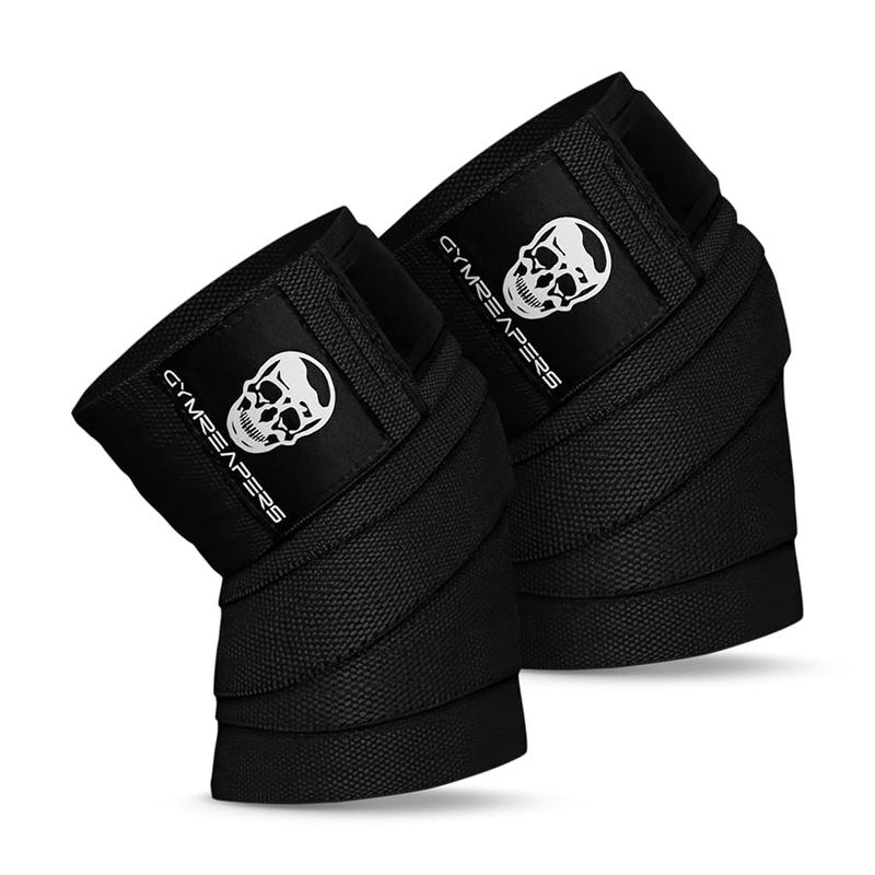 Knee Wraps (Pair) With Strap for Squats, Weightlifting, Powerlifting, Leg Press