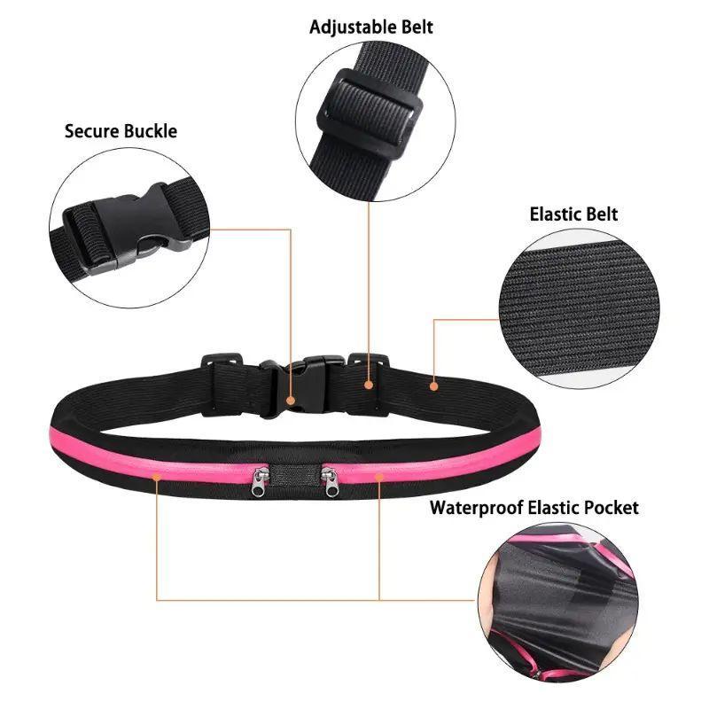 Running Waist Bag, Waterproof Adjustable Running Belt Bag, Sports Waist Bag for Running Cycling