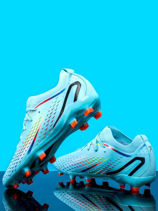 Unisex Ombre Pattern Lace-up Front Football Shoes, Anti-slip Breathable Long Studs Soccer Shoes, Summer Training Sneakers for Training Match Practice