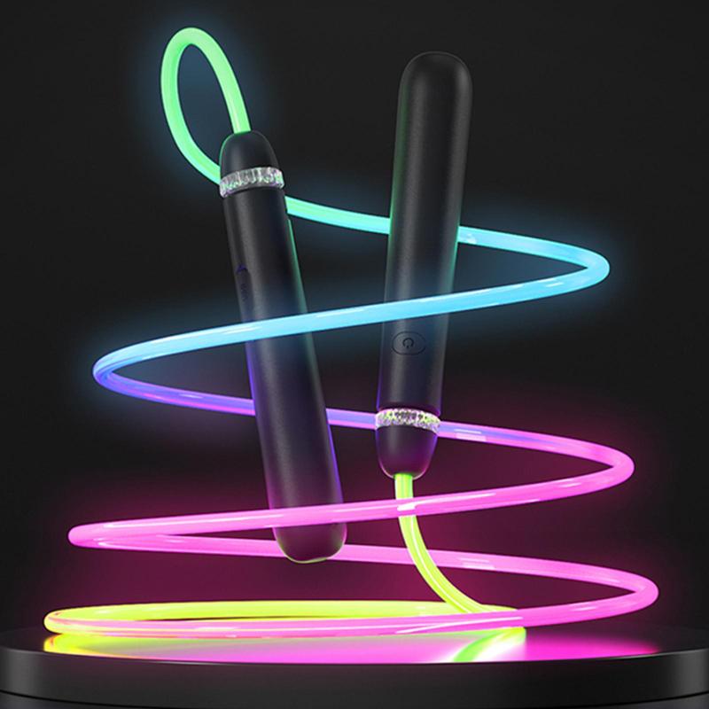 USB Rechargeable Light Up Jump Rope, Adjustable Skipping Rope, LED Glow in The Dark Jump Rope, Fitness Equipment for Home Gym Workout